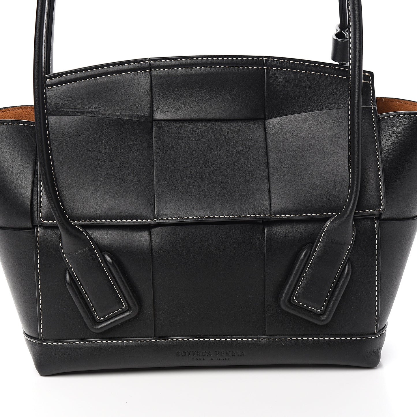 French Calfskin Maxi Intrecciato Small Arco Black