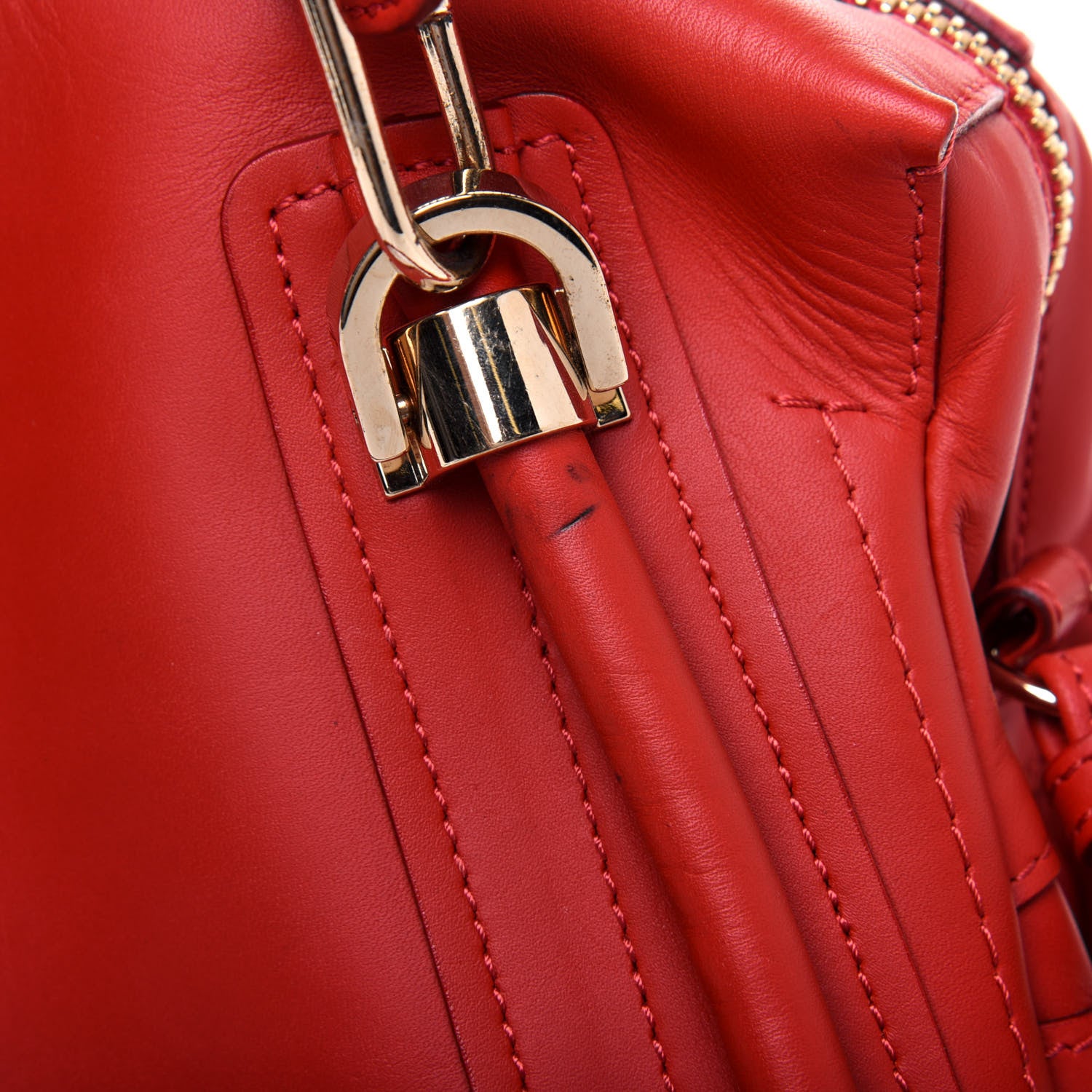 Chloe Calfskin Medium Paraty Metal Bar Trim Red 28 of 29