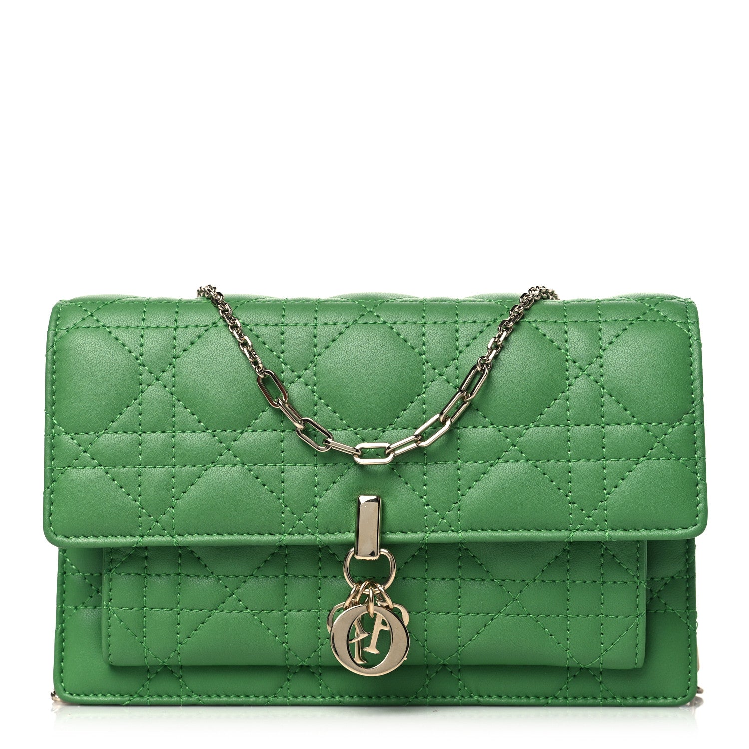 Christian Dior Lambskin Cannage My Dior Daily Chain Pouch Jade Green 1 of 10