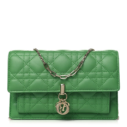 Christian Dior Lambskin Cannage My Dior Daily Chain Pouch Jade Green 1 of 10