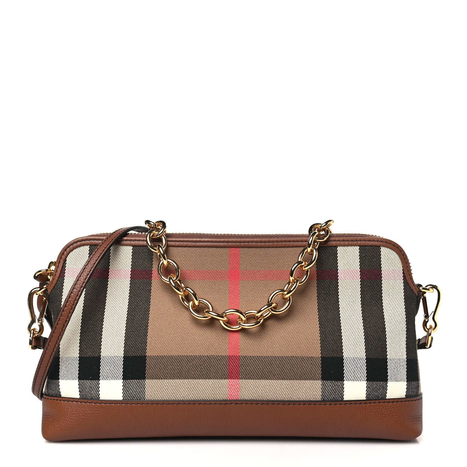 Burberry Derby House Check Abingdon Convertible Clutch Tan 1 of 9