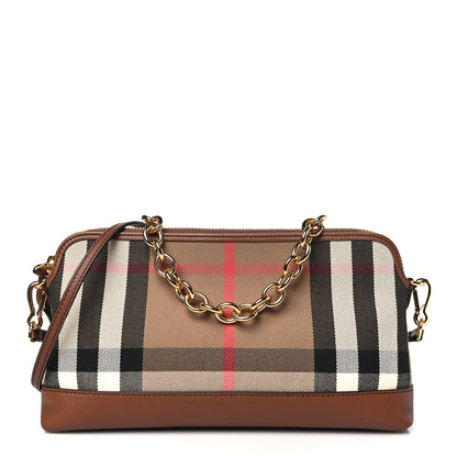Burberry Derby House Check Abingdon Convertible Clutch Tan 1 of 9