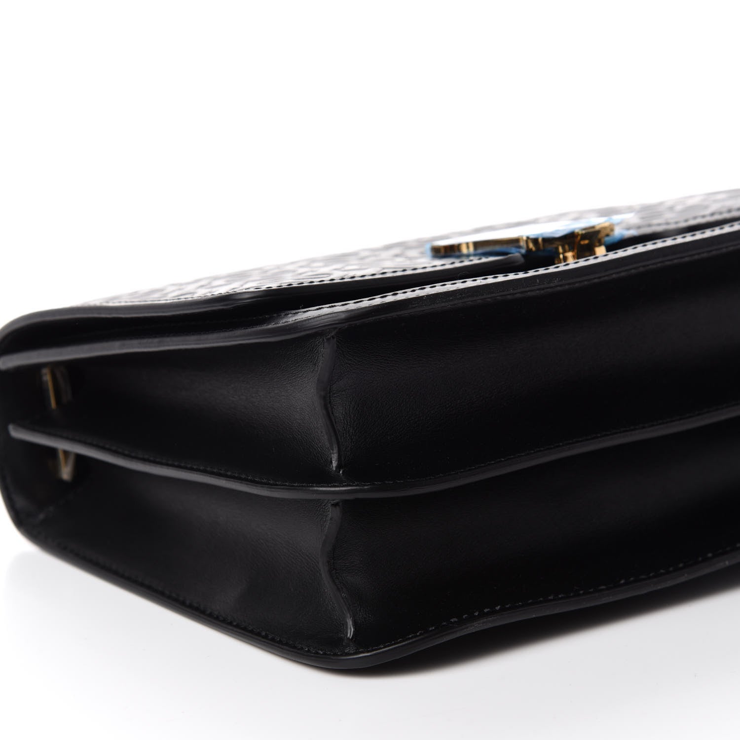 Burberry Calfskin Monogram Embossed Medium TB Bag Black 6 of 9