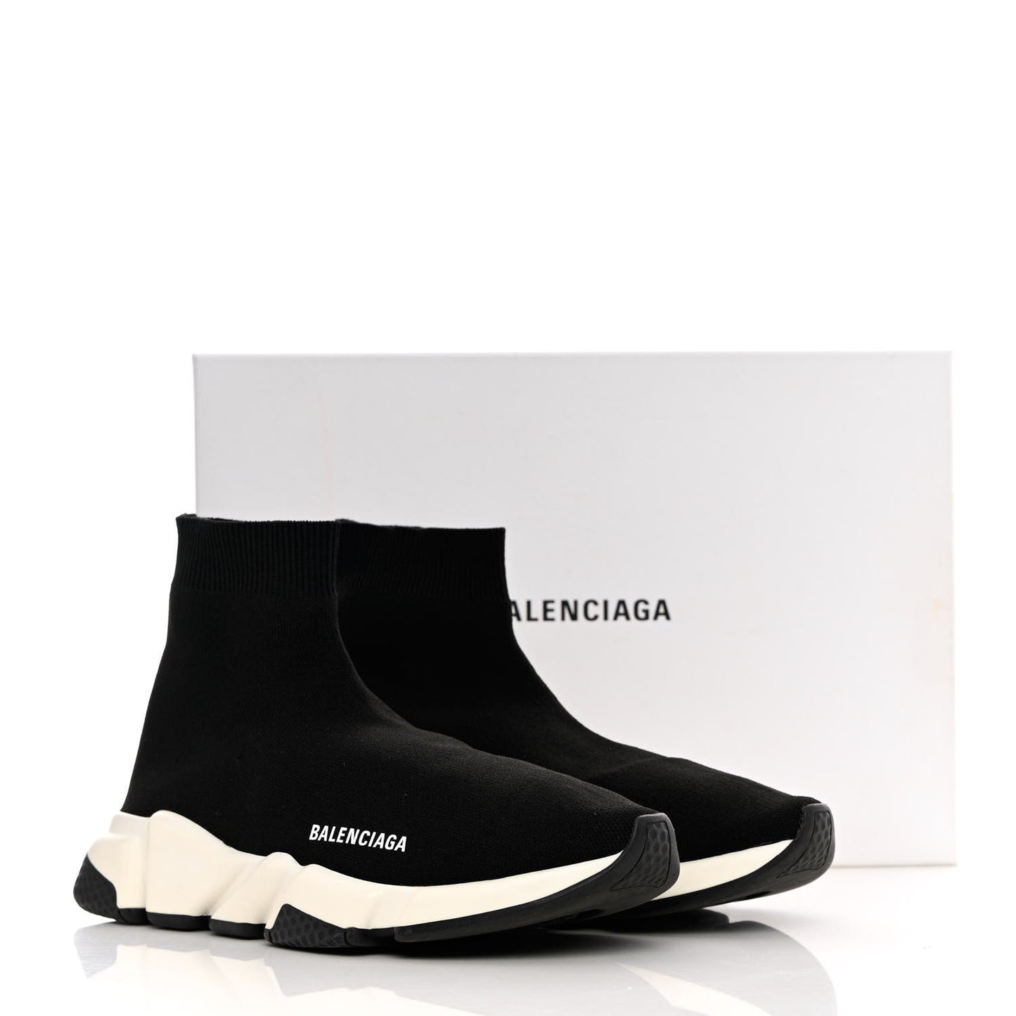 Neoprene Knit Mens Speed Sneakers 41 Black White