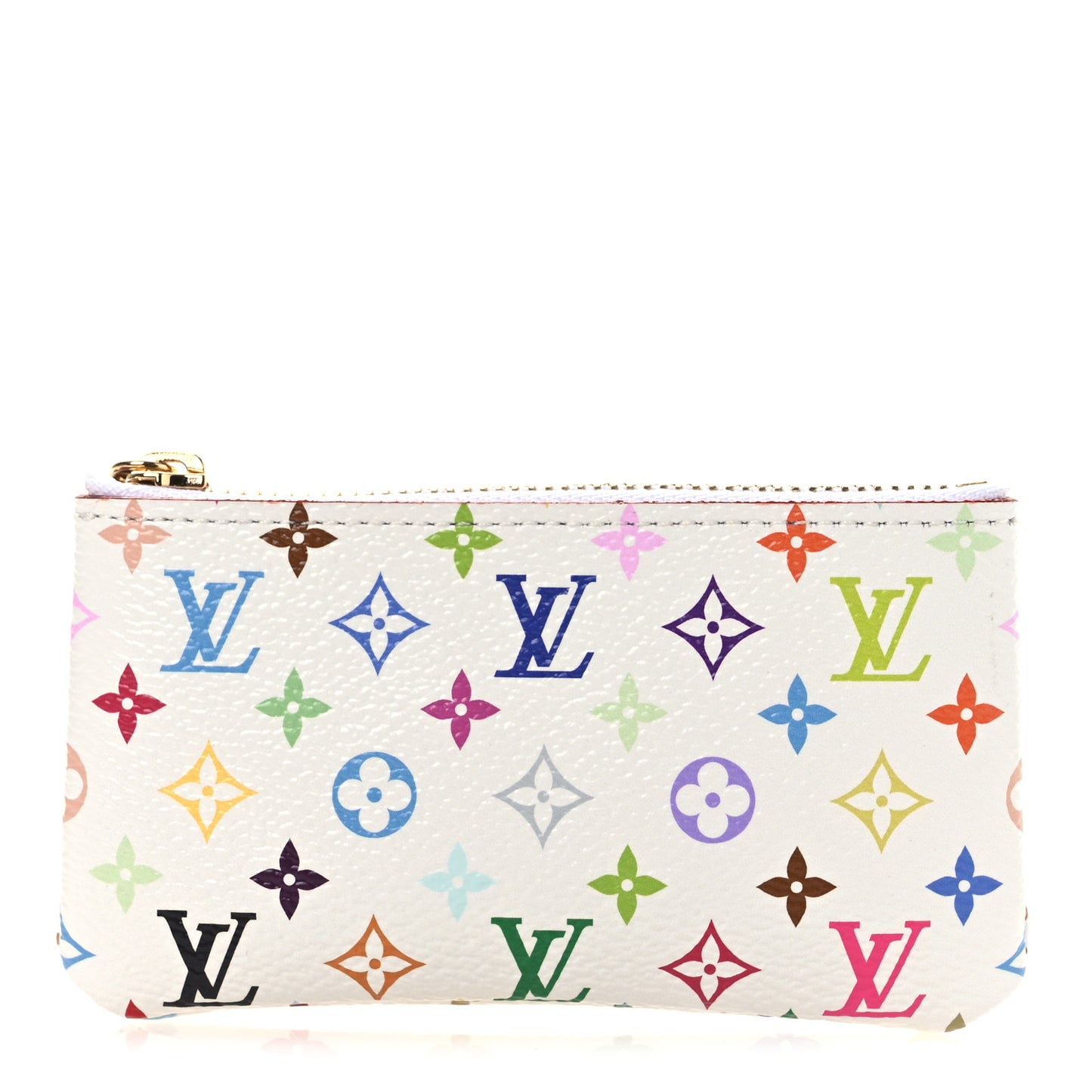 LV X TM Monogram Multicolor Key Pouch White