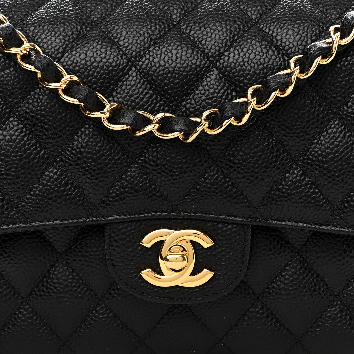 Chanel Caviar Quilted Medium Double Flap Black 8 of 11