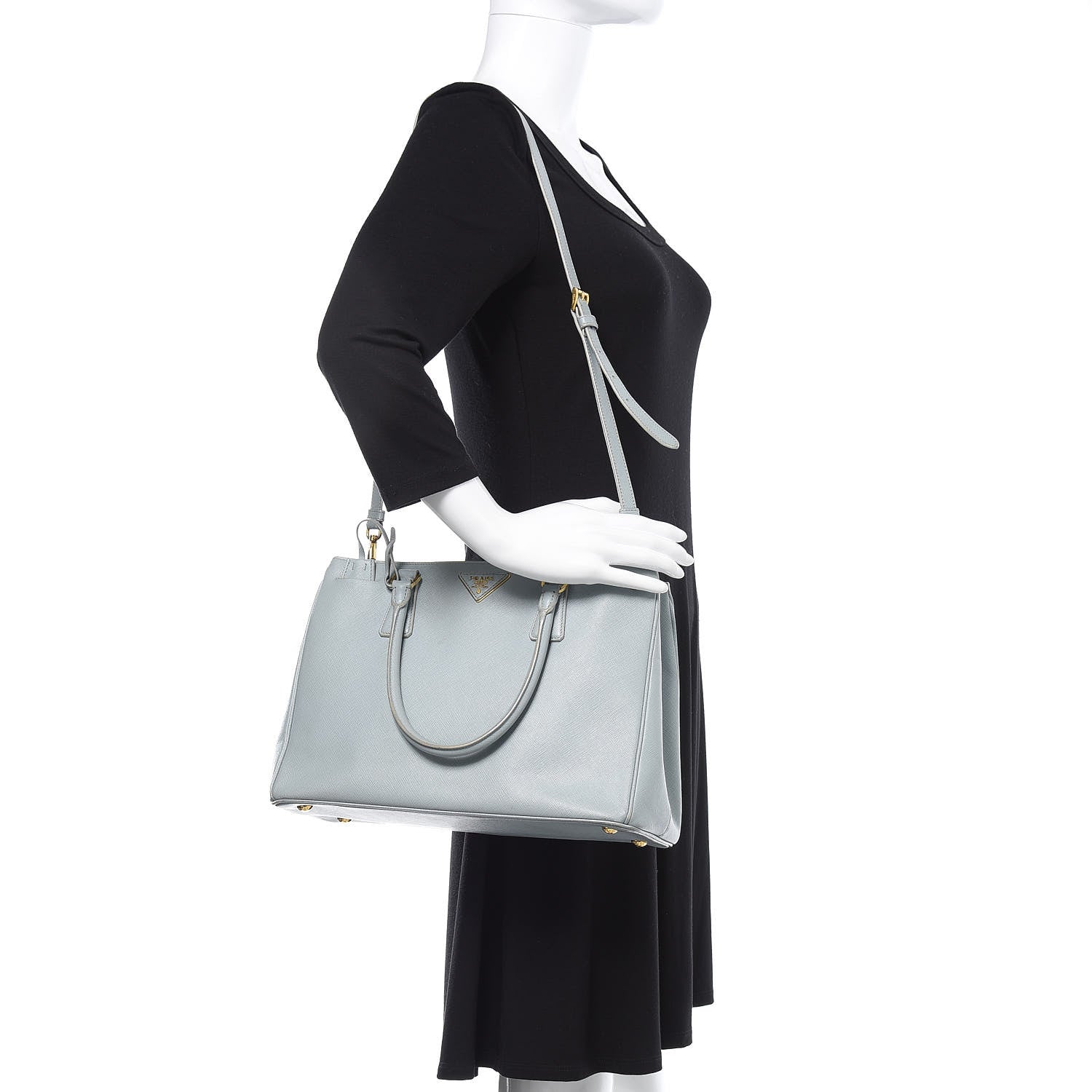 Prada Saffiano Lux Medium Tote Lago 2 of 18