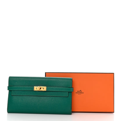 Hermes Epsom Kelly Longue Wallet Malachite 13 of 13