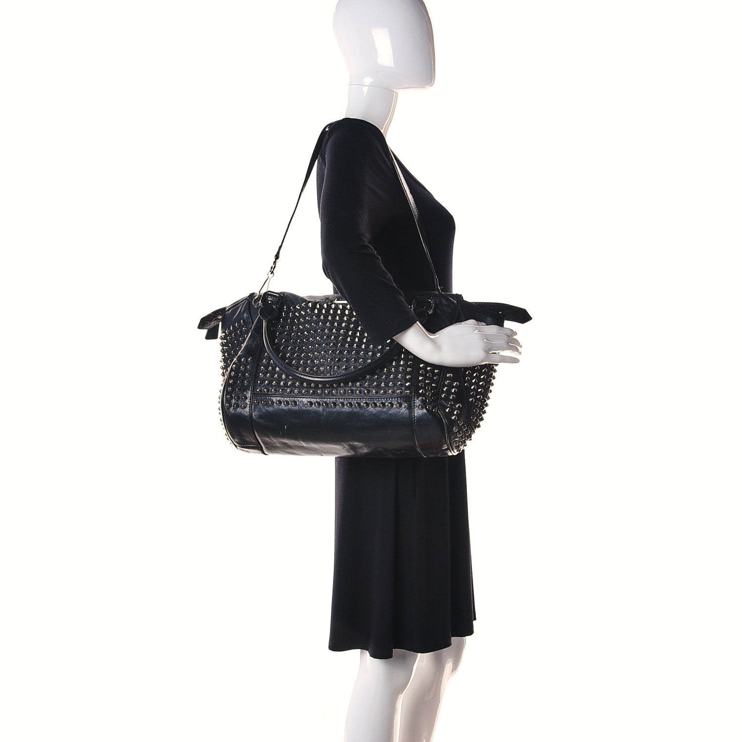 Burberry Lambskin Studded Small Edenham Satchel Black 2 of 22