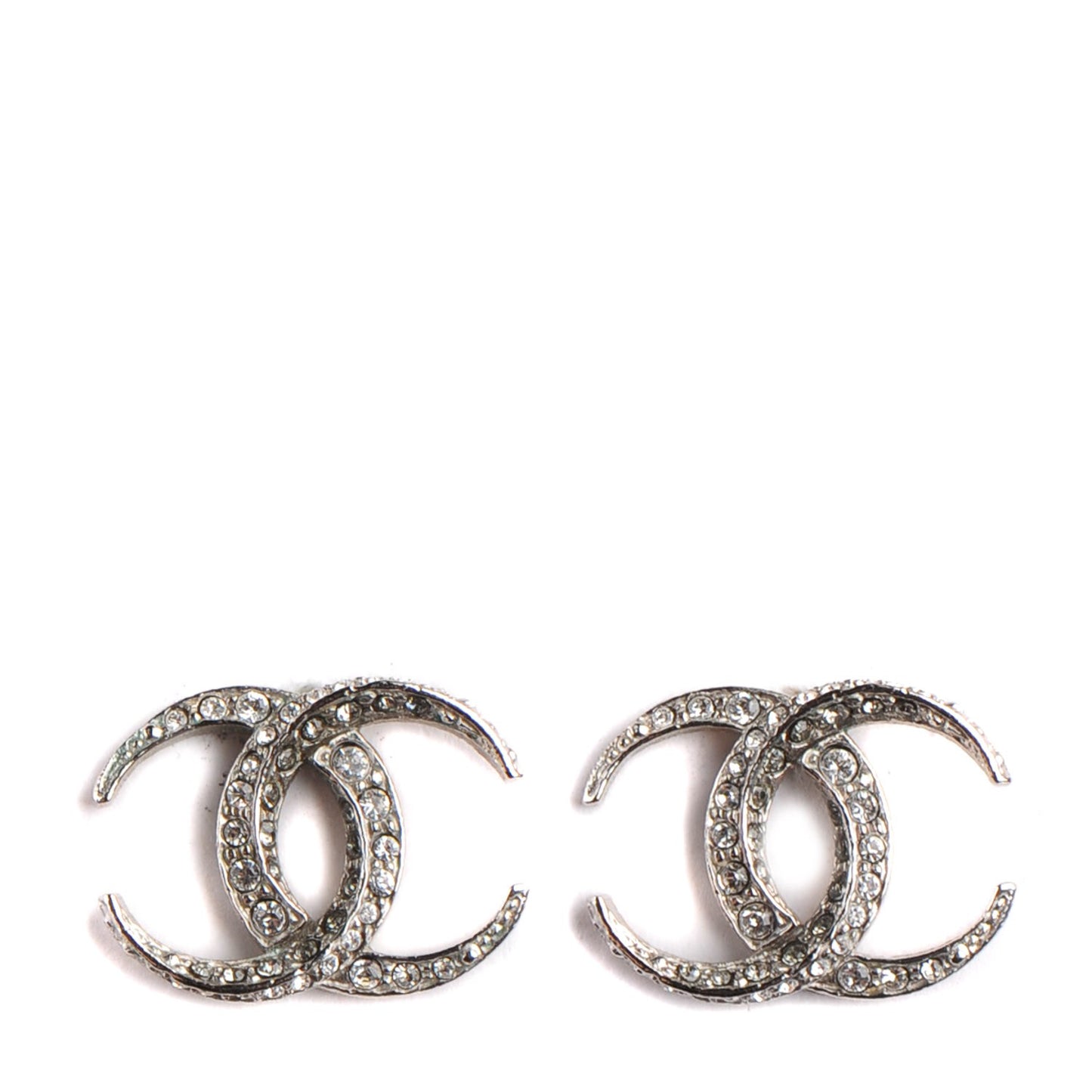 Crystal CC Moon Earrings Silver