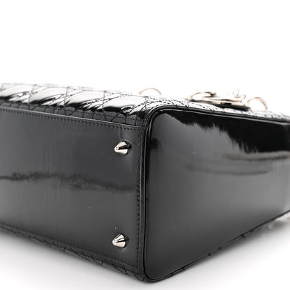 Christian Dior Patent Cannage Medium Lady Dior Black 9 of 10