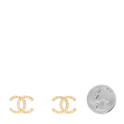 Chanel Crystal Large CC Earrings Gold 2 of 4