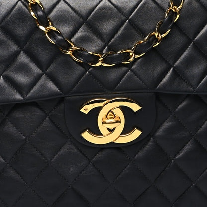 Chanel Lambskin Quilted XL Jumbo Single Flap Black 8 of 14