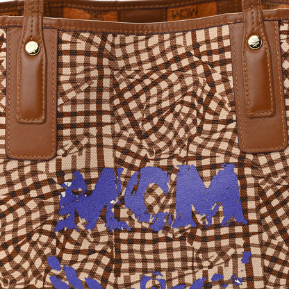MCM Visetos Medium Liz Reversible Shopper Tote Cognac 11 of 15