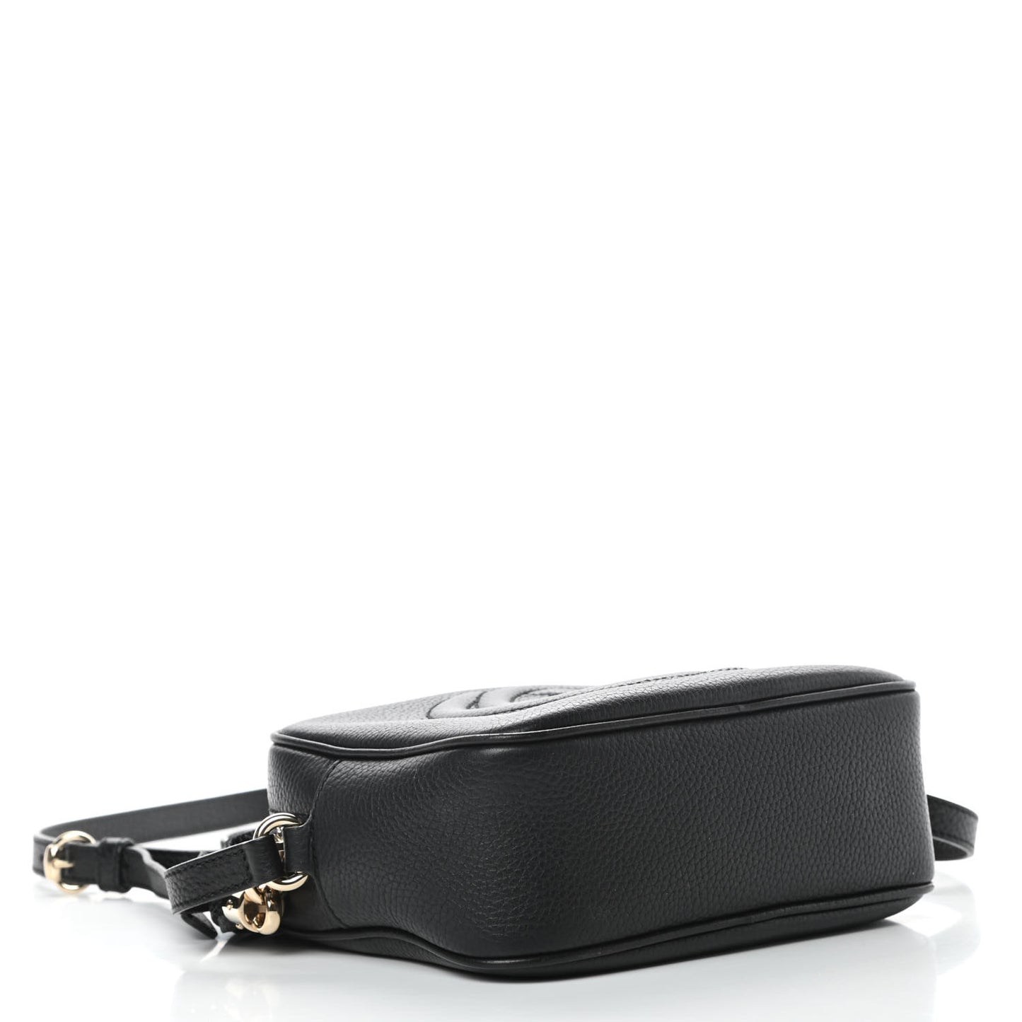 Pebbled Calfskin Small Soho Disco Bag Black