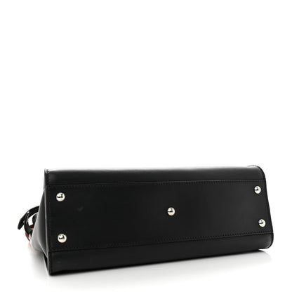 Fendi Vitello Seta Nappa Ribbon Medium Peekaboo Iconic Satchel Black Corteccia 4 of 13
