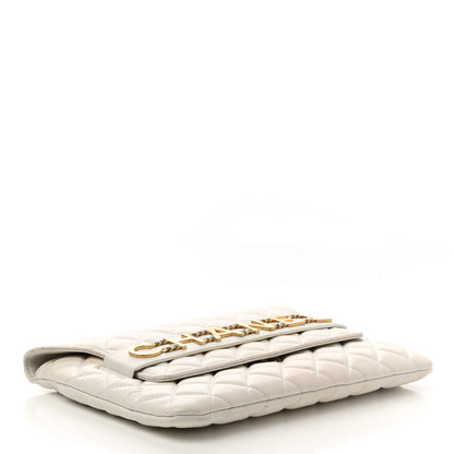 Chanel Calfskin Quilted Logo Flap Case White 4 of 12