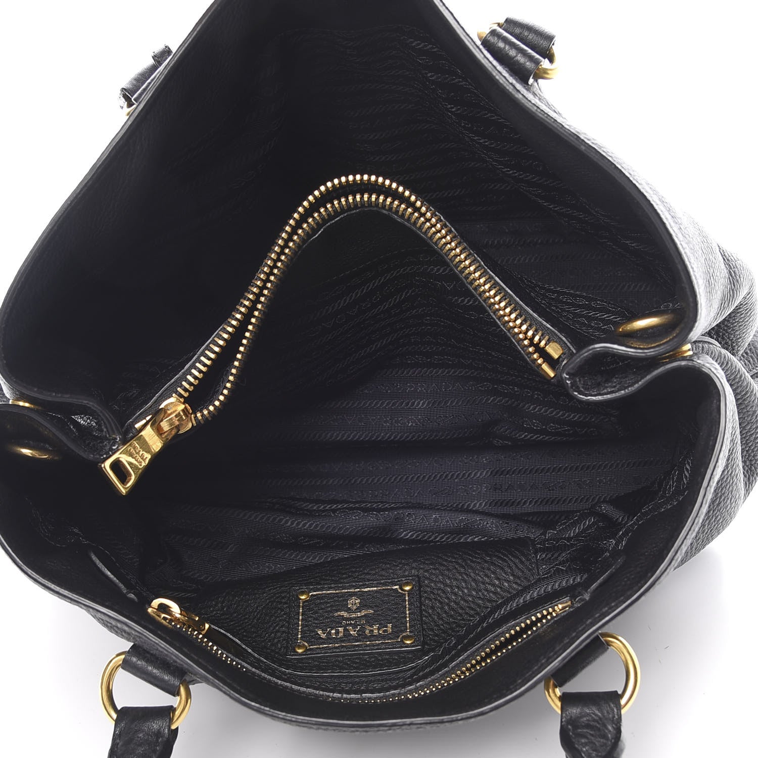 Prada Vitello Daino Tote Black 5 of 12