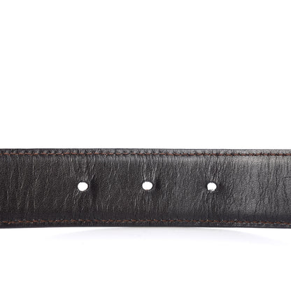 Gucci Calfskin Embossed Reversible Square G Buckle Belt 80 32 Black Brown 4 of 8
