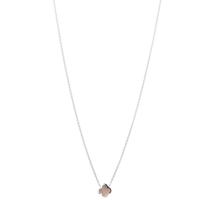 Van Cleef & Arpels 18K White Gold Gray Mother of Pearl Pure Alhambra Pendant Necklace 1 of 6