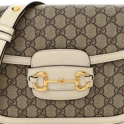 Gucci GG Supreme Monogram Horsebit 1955 Shoulder Bag Beige Mystic White 8 of 11