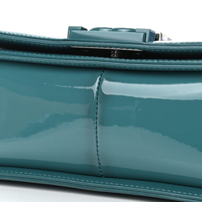 Chanel Patent Calfskin Quilted Medium Plexiglass Boy Flap Turquoise 10 of 10