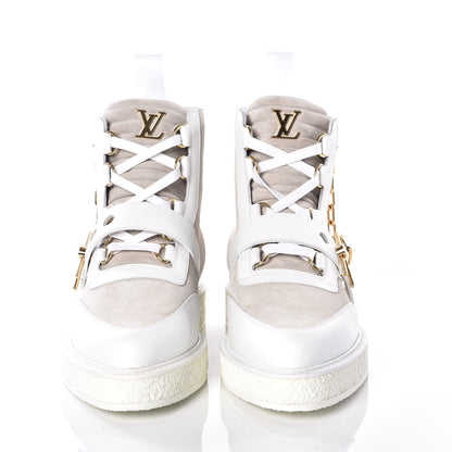 Louis Vuitton Calfskin Suede Mens Creeper Ankle Boots 9 White 3 of 10