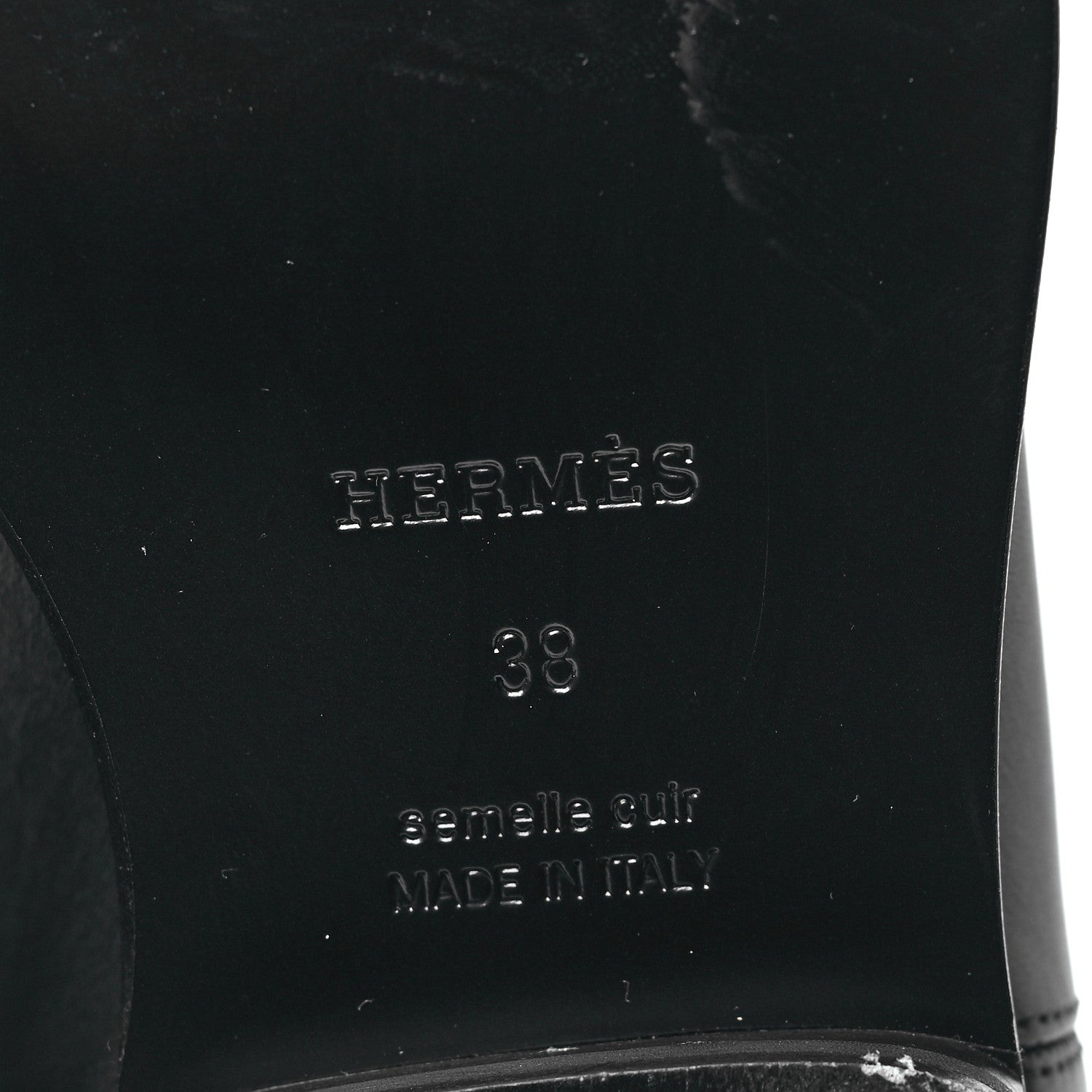 Hermes Calfskin High Boots 38 Black 6 of 8