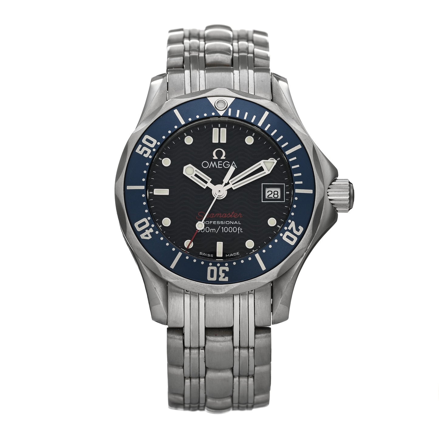 Stainless Steel 28mm Seamaster Diver 300M Quartz Watch Blue 2224.80.00