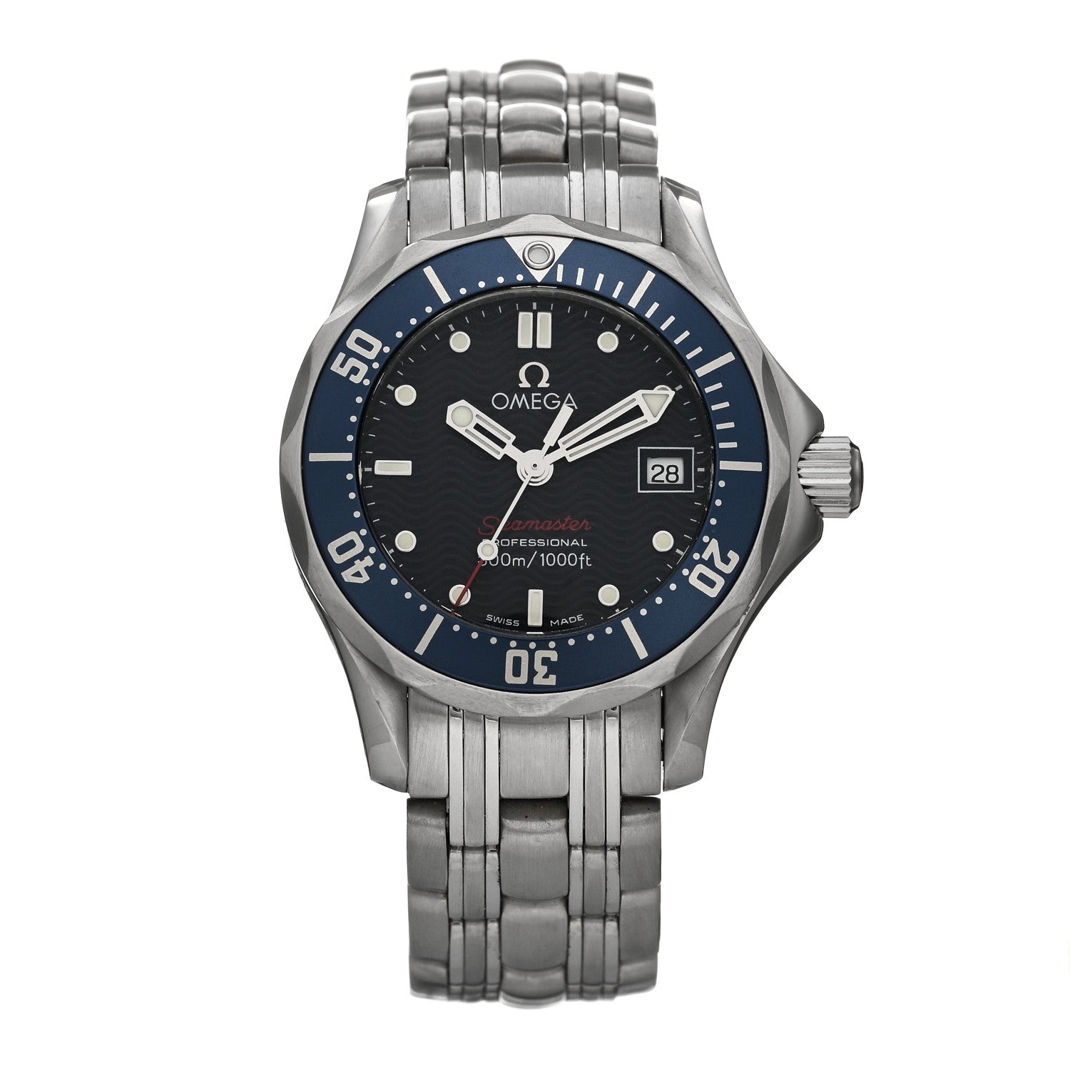 Omega Stainless Steel 28mm Seamaster Diver 300M Quartz Watch Blue 2224.80.00 1 of 4