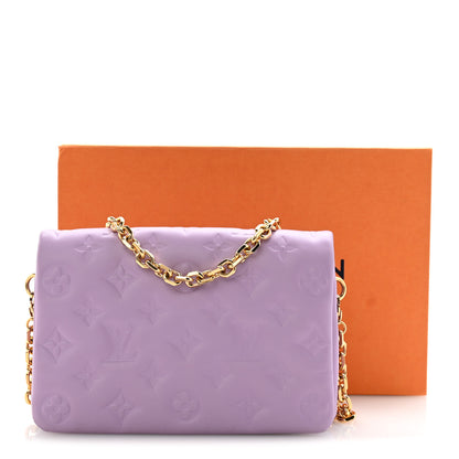 Louis Vuitton Lambskin Embossed Monogram Pochette Coussin Parme 12 of 12