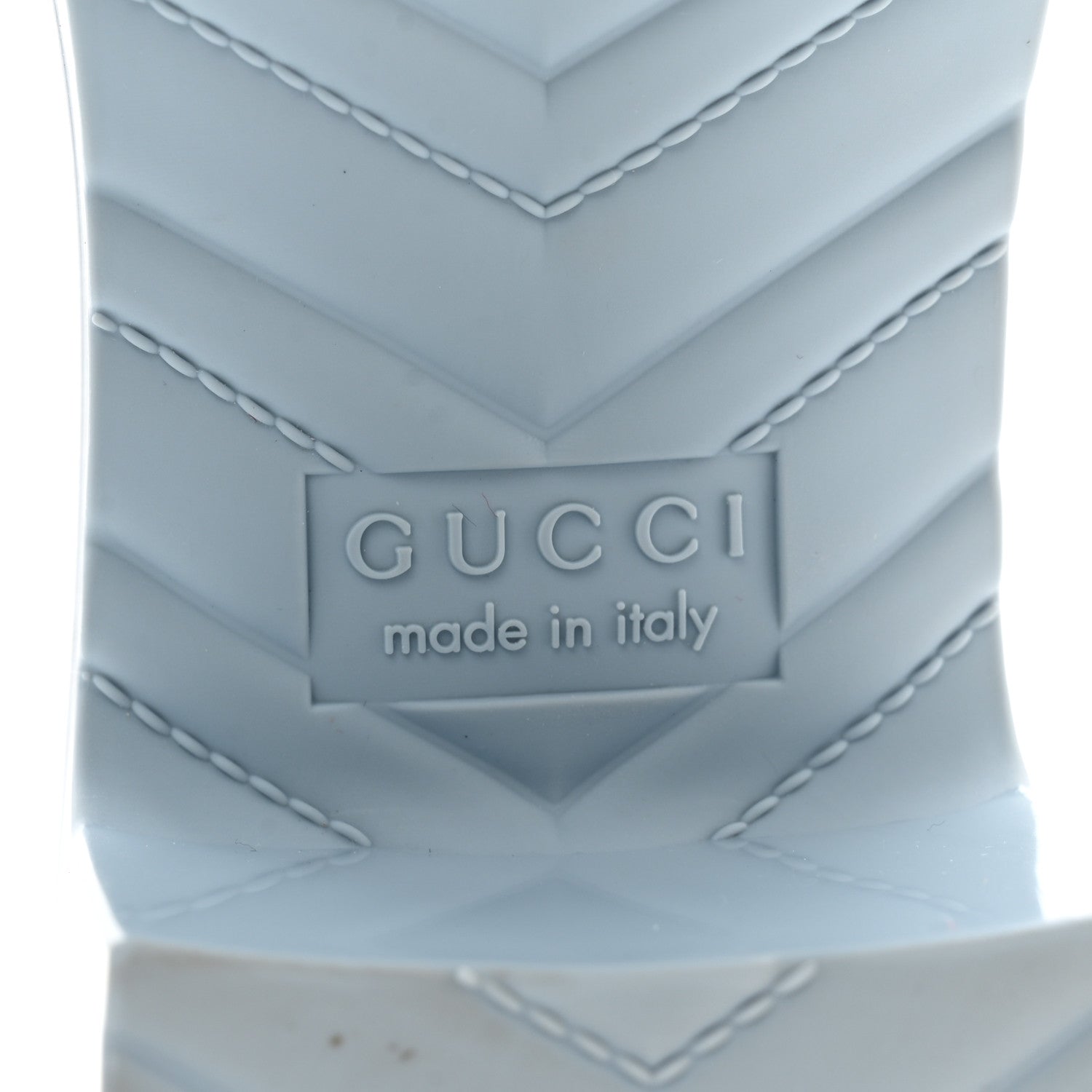 Gucci Rubber Gucci Logo Womens Platform 20/60mm Slide Sandals Porcelain Light Blue 7 of 12