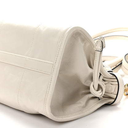 Prada Glossy Calfskin Triangle Medium Bonnie Shoulder Bag White 9 of 9