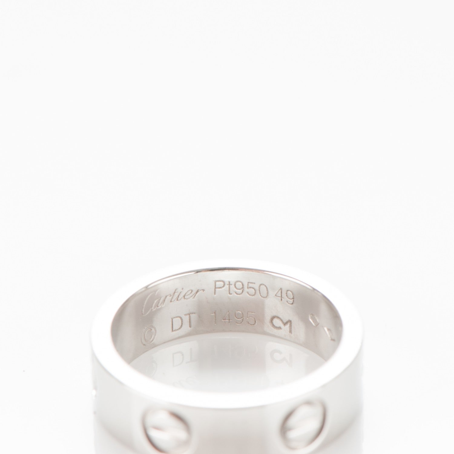 Cartier Platinum 5.5mm LOVE Ring 49 4.75 6 of 6