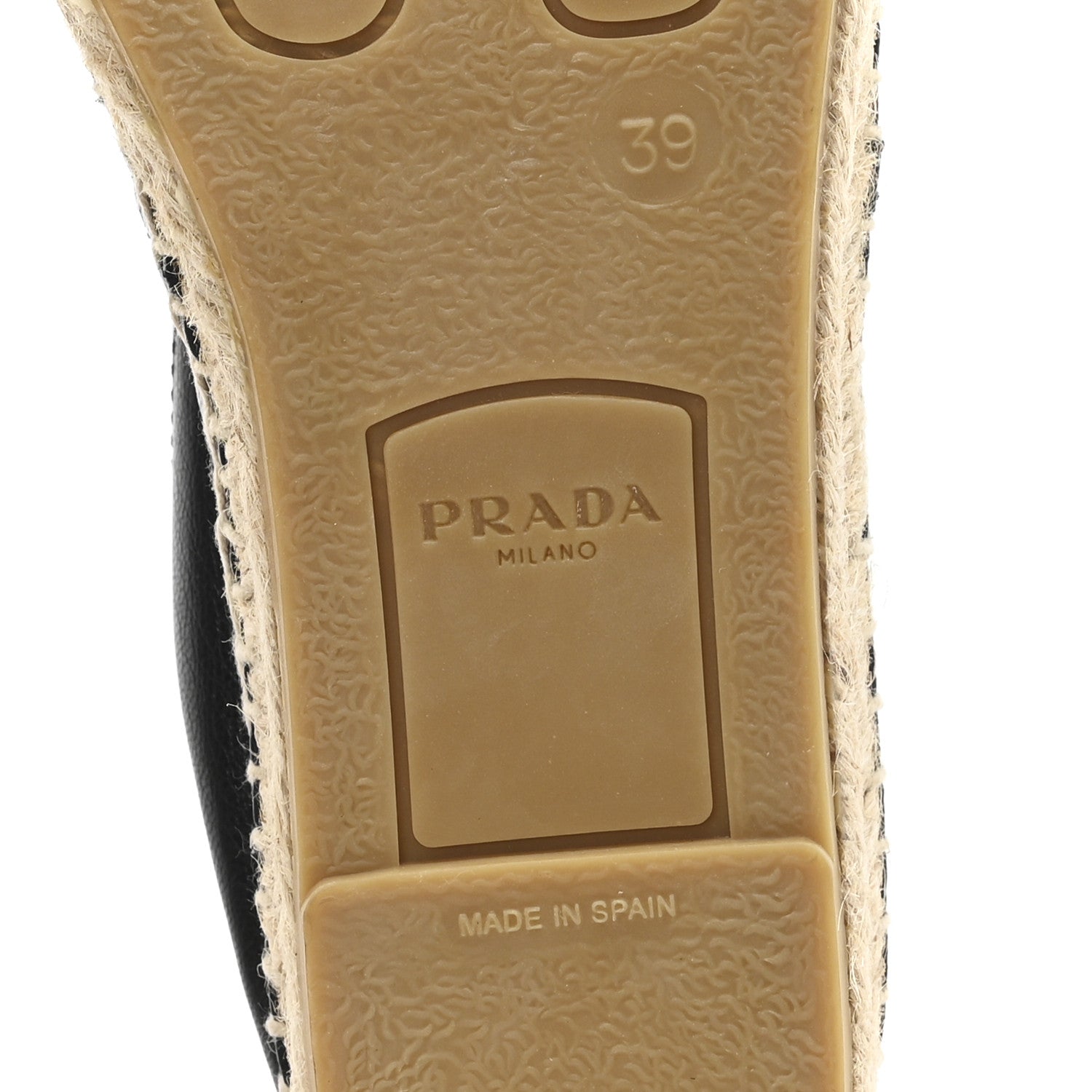 Prada Nappa Embroidered Logo 20mm Espadrilles 39 Black 7 of 9