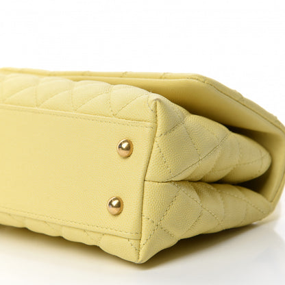 Chanel Caviar Quilted Mini Coco Handle Flap Yellow 7 of 15