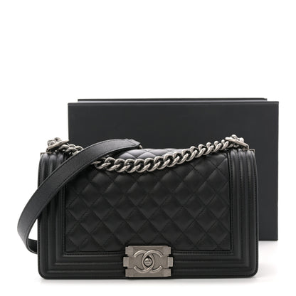 Chanel Caviar Quilted Medium Boy Flap Black 11 of 11