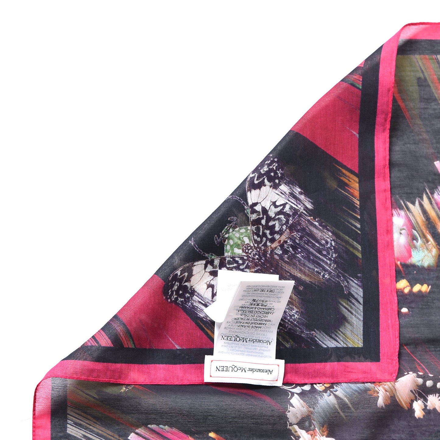 Silk Cotton Romantic Moth Pareo Black Multicolor