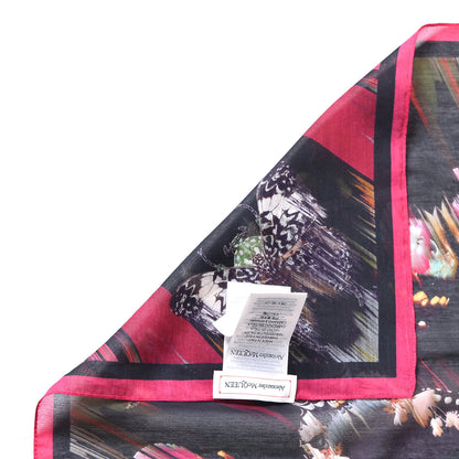 Alexander McQueen Silk Cotton Romantic Moth Pareo Black Multicolor 3 of 4