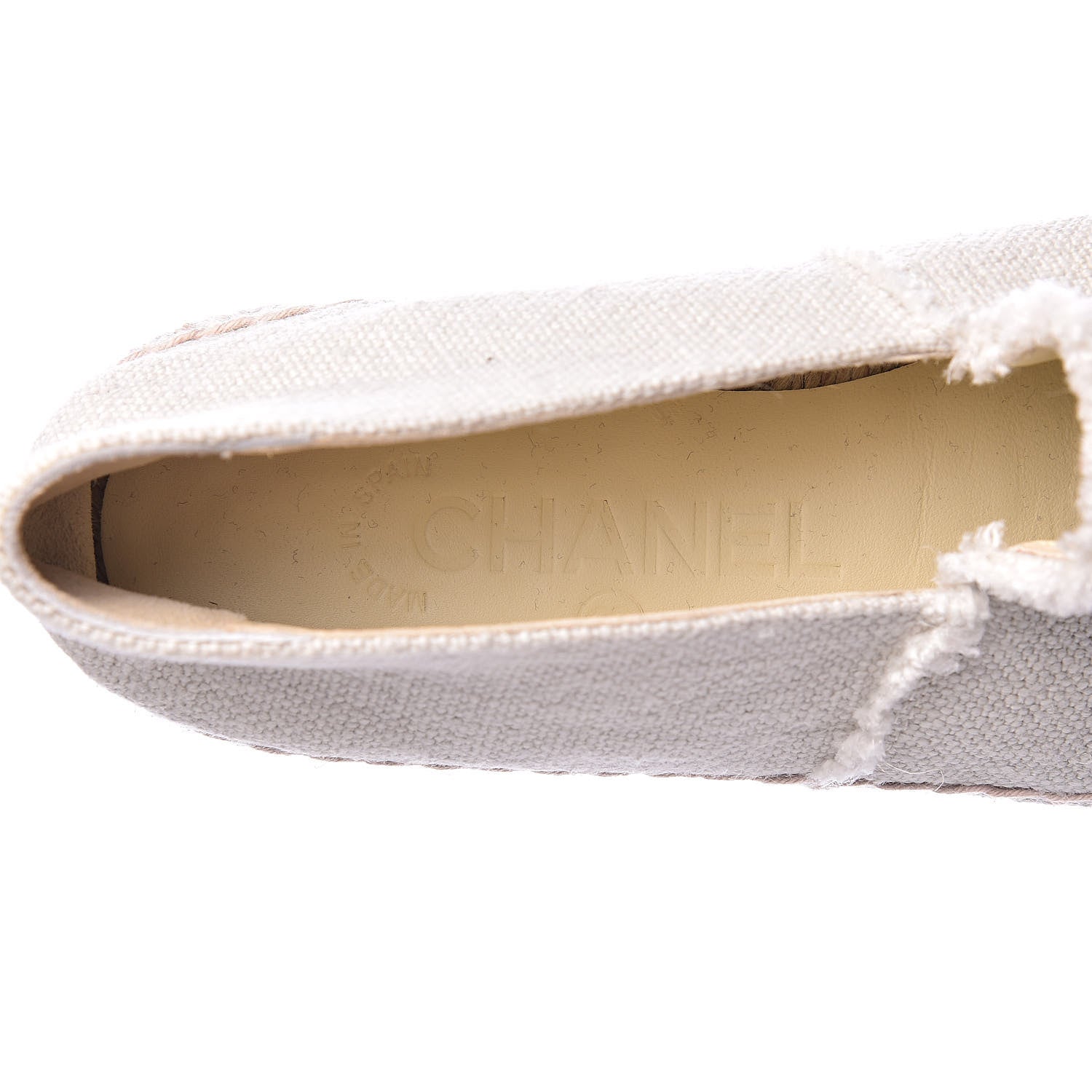 Chanel Linen CC Espadrilles 35 Beige Black 6 of 12