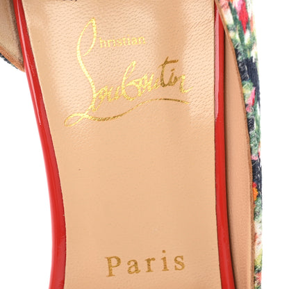 Christian Louboutin Denim Floral Iriza 100 Pumps 39.5 Multi Bisou 8 of 9