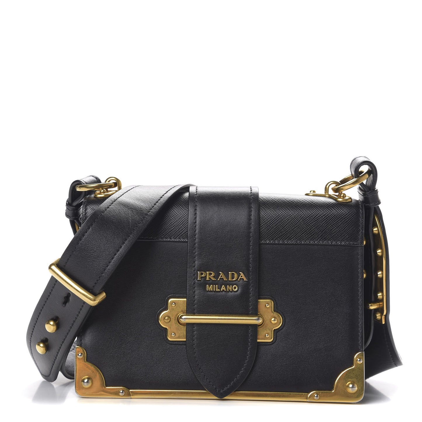 City Calf Saffiano Cahier Bag Black