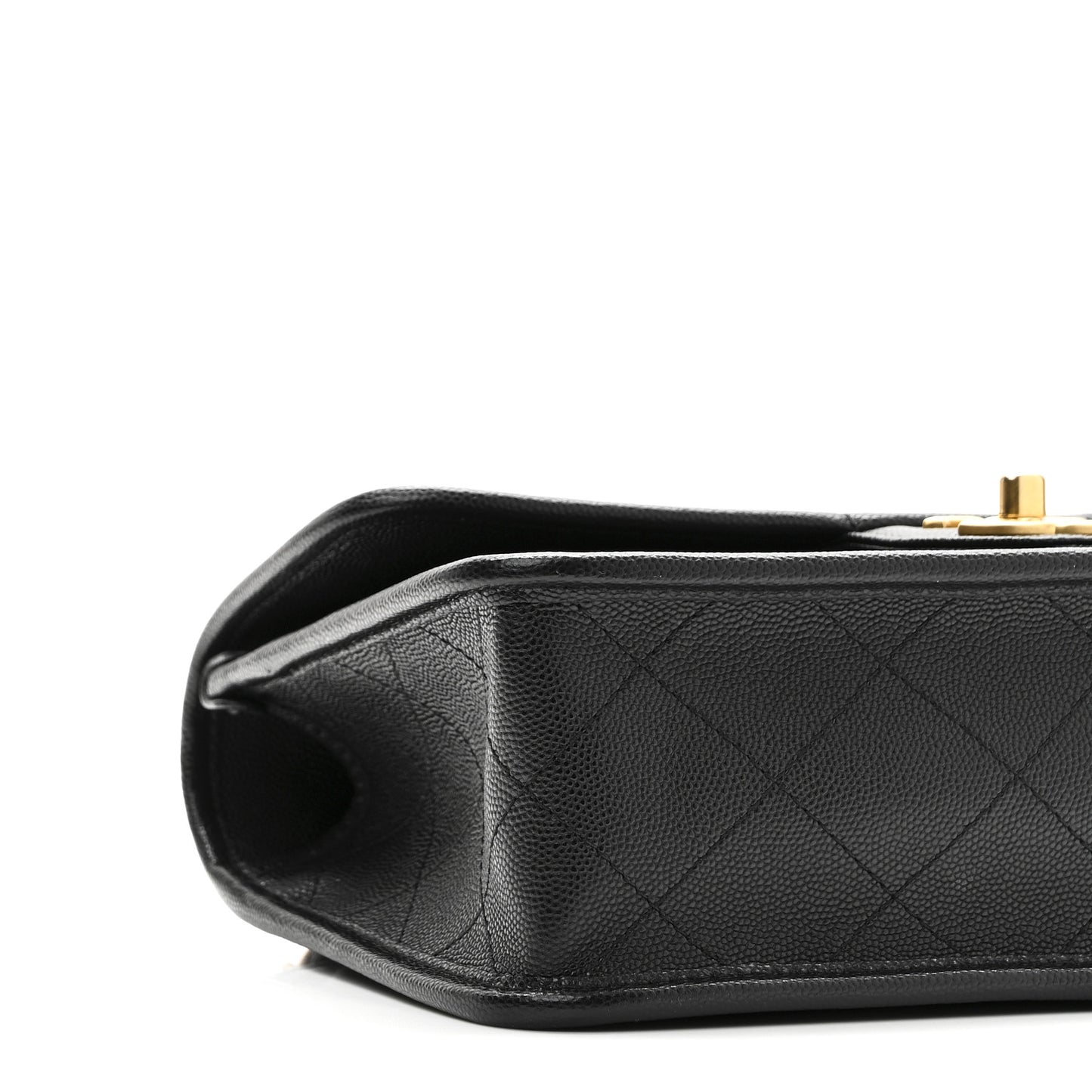 Caviar Quilted School Memory Small Top Handle Flap Black