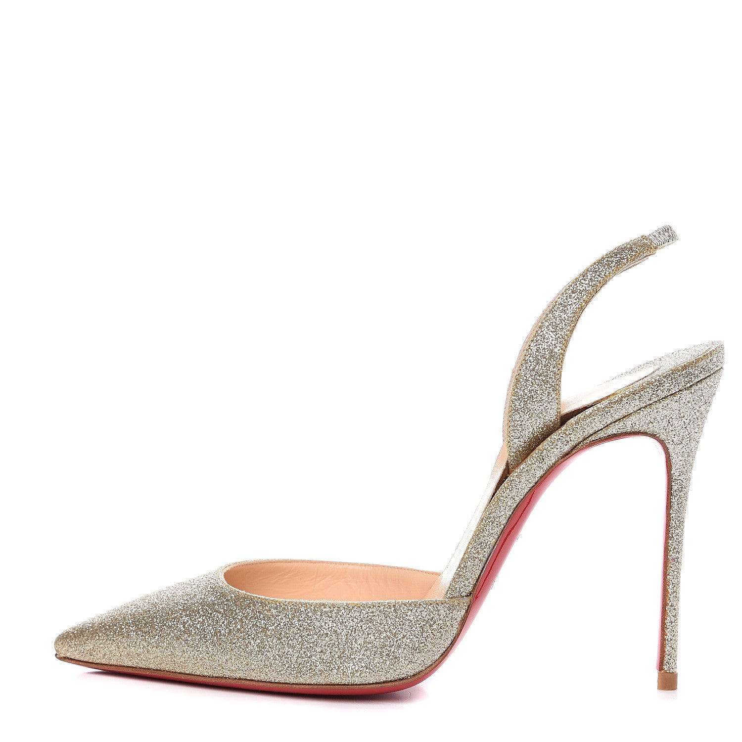 Christian Louboutin Glitter Ever 100 Pumps 38 Platine 1 of 12