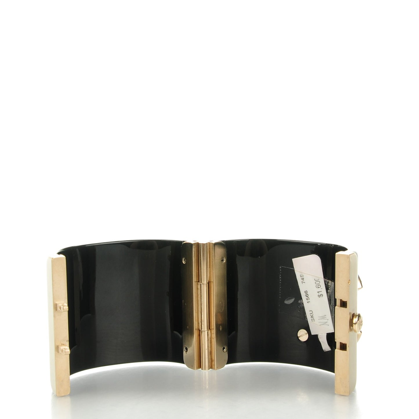 Resin Crystal Pearl CC Cuff Black