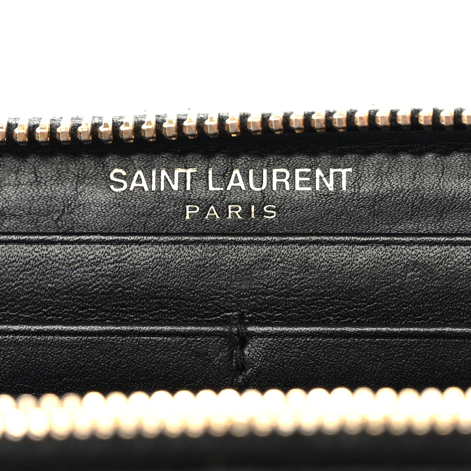 Saint Laurent Grain De Poudre Classic Letters Zip Around Wallet Black 6 of 10