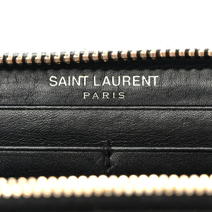 Saint Laurent Grain De Poudre Classic Letters Zip Around Wallet Black 6 of 10