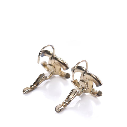 Chanel Crystal Pearl CC Dangle Earrings Gold 3 of 5