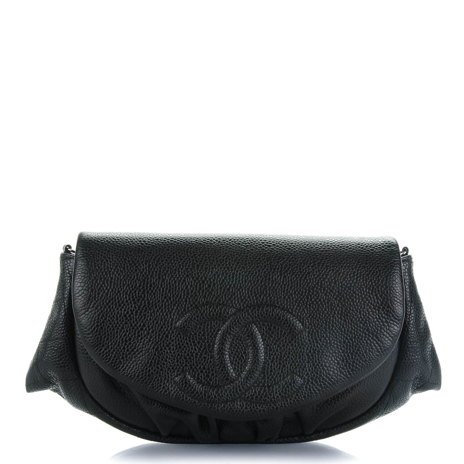 Chanel Caviar Half Moon Wallet On Chain WOC Black 1 of 8