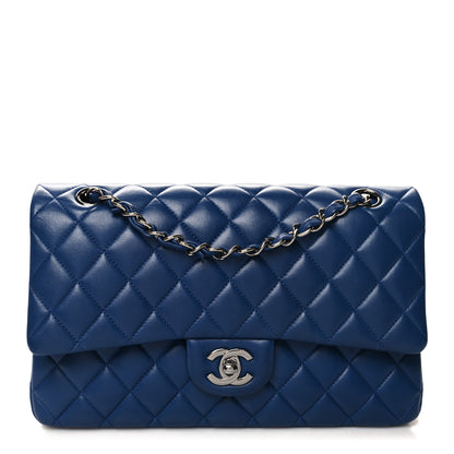 Chanel Lambskin Quilted Medium Double Flap Blue 1 of 10